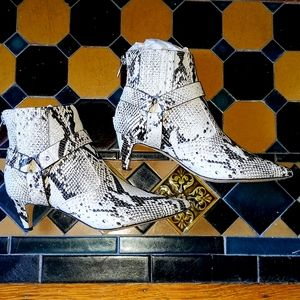 Vince Camuto snake print ankle boots